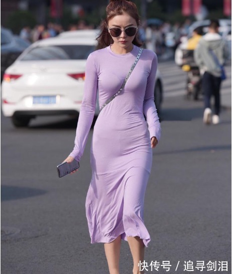 淡紫色|淡紫色连衣裙,显白又减龄