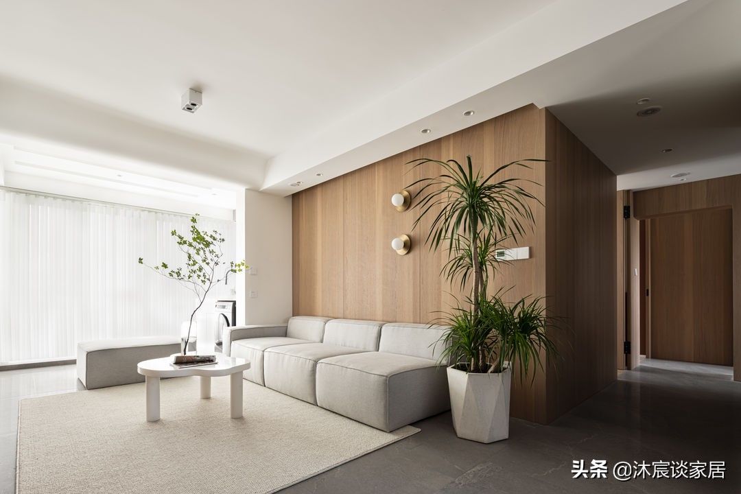 大理石|如果看腻了大白墙,又觉得大理石好冷,不妨用木饰面,让家更温馨