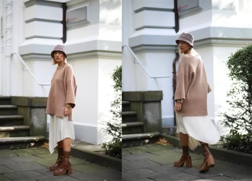 春日王炸CP：毛衣＋半裙，不挑年龄又时髦，这么穿太有气质了