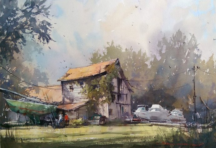 弗拉迪斯拉夫!印象水彩/美国当代艺术家弗拉迪斯拉夫水彩作品