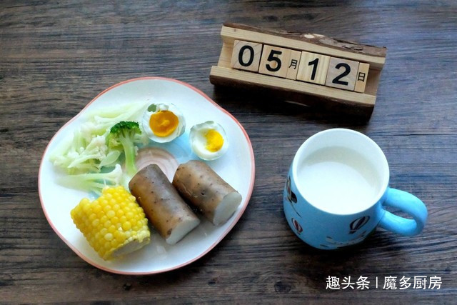 水煮西兰花|29天早餐分享,一人份,有荤有素有粗粮,自己做的早餐就是香