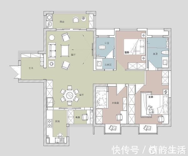 墙面|这对夫妻124㎡新房“穷装”，屋内不吊顶不做造型，也能装出高级感