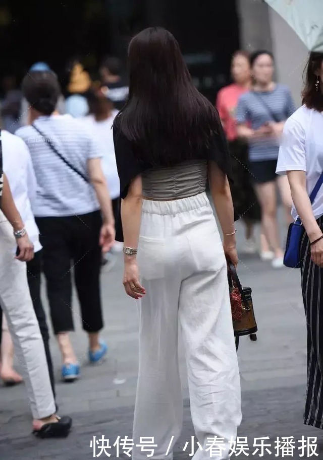 短裤|美女街拍:清凉小背心配阔腿裤,简约大方,时尚迷人