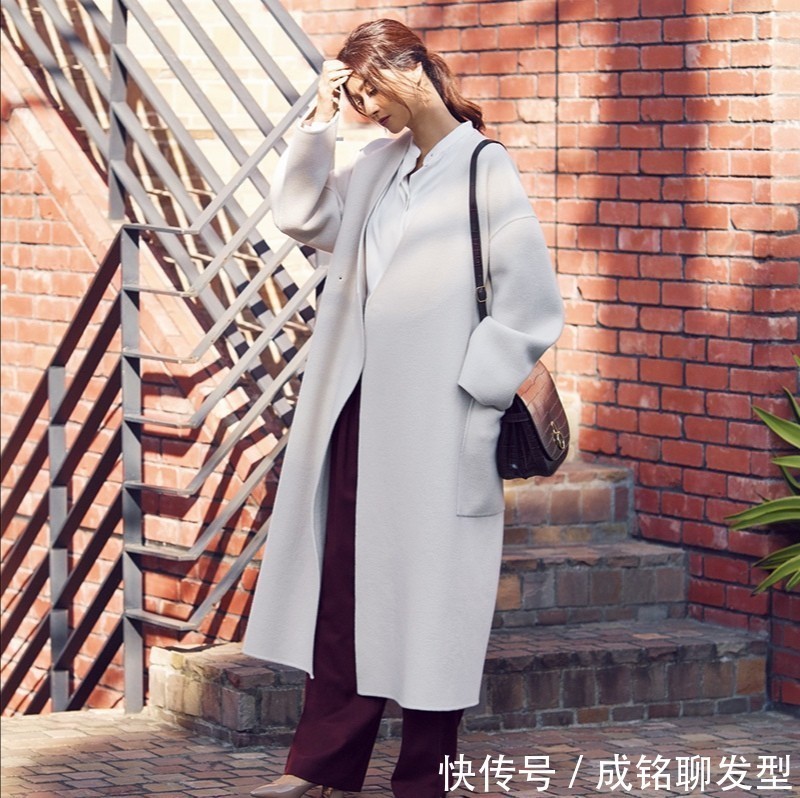 阔腿裤 今年这种无领大衣很流行!简约时尚又养眼,既有品味又有高级感