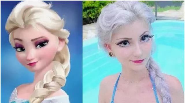 动漫角色|真人“撞脸”动漫角色,艾莎真人版更好看,最后一个100还原