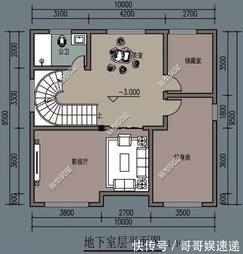 建筑面积|宽9米深10米怎么盖房？一楼2房一厅一卫怎么设计？