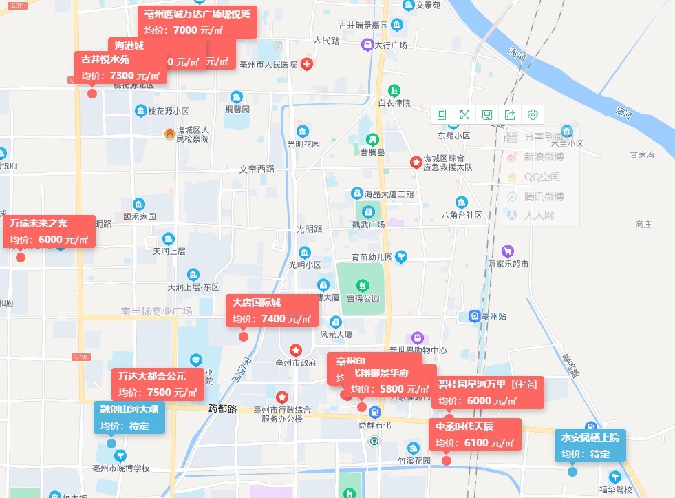 安徽|安徽亳州:36家楼盘在售,每平方米竟然可以相差2300!