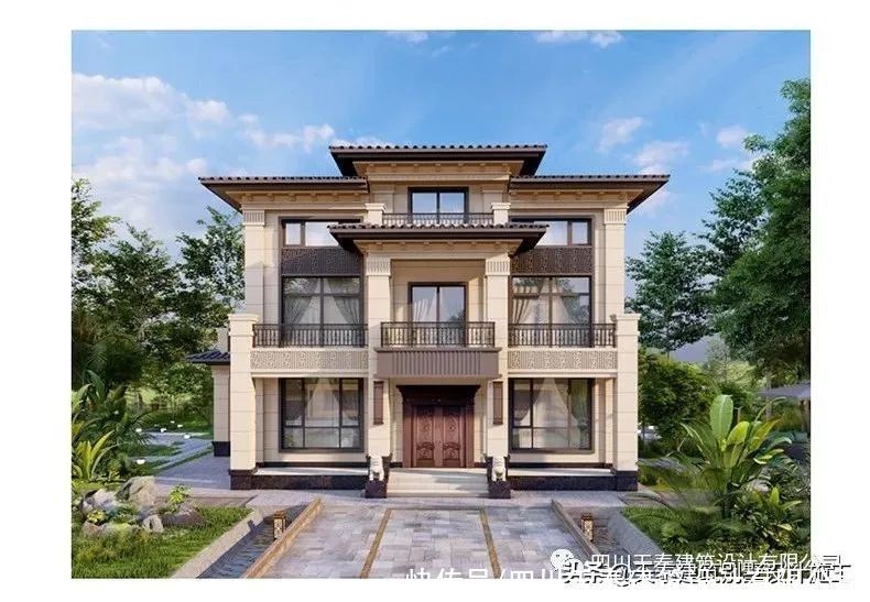 审批|四川绵阳三层新中式别墅定制设计图 带柴火房 豪华大气别墅图纸