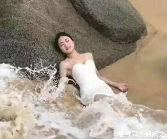 新娘花3万海边拍婚纱照,最后照片被修成这样,新娘当场气哭