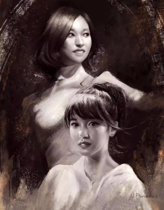 贾斯汀$菲律宾艺术家的绘画作品以女性为主，具有逼真的艺术效果