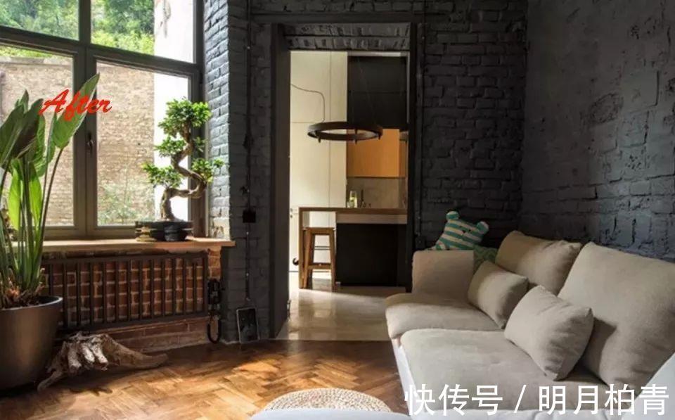 角度看|35平小公寓装修,入户门建阳光房,衣帽间塞床下面,洋气!