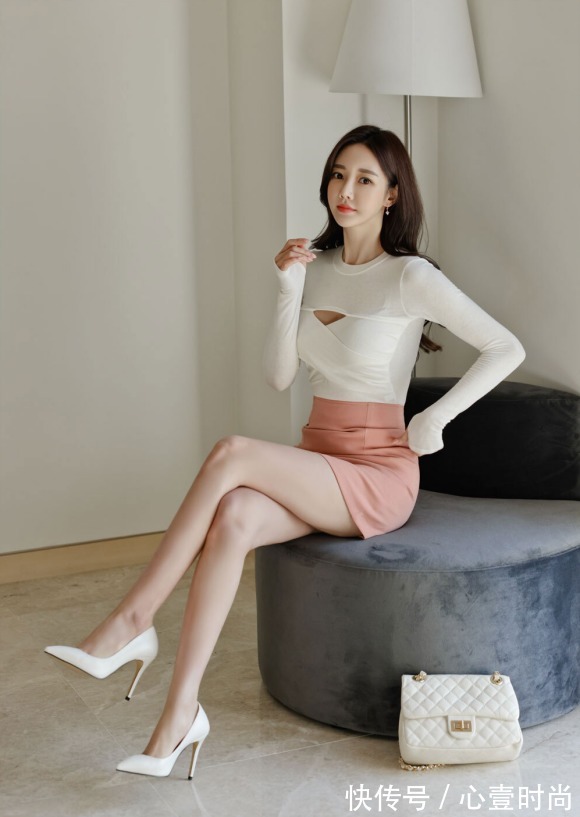 时尚搭配 女神孙允珠的时尚搭配:桃蜜甜橙鸢红钻石镂空包臀裙