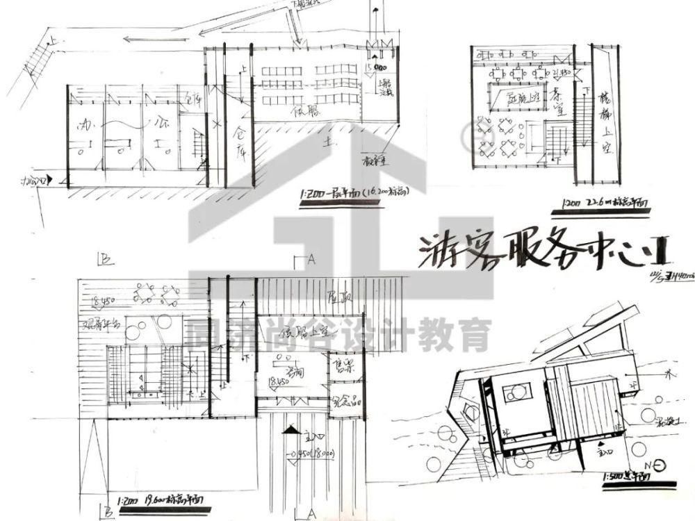 快题|小快题真题——游客服务中心设计