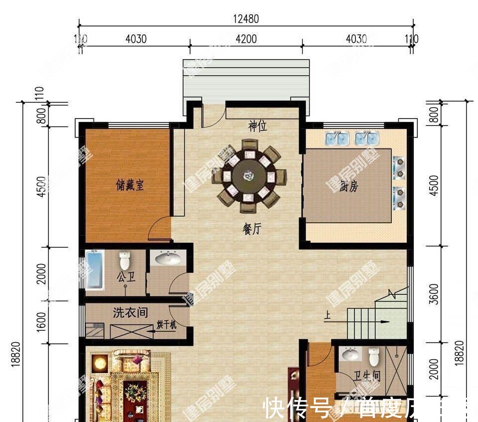 主卧室|建在江苏农村的两栋别墅户型,第二栋是当之无愧的豪宅!