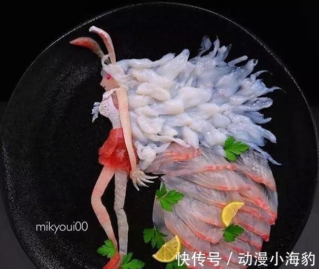 刺身|日本大神用寿司刺身,拼成动漫美少女,网友:舍不得吃下去!