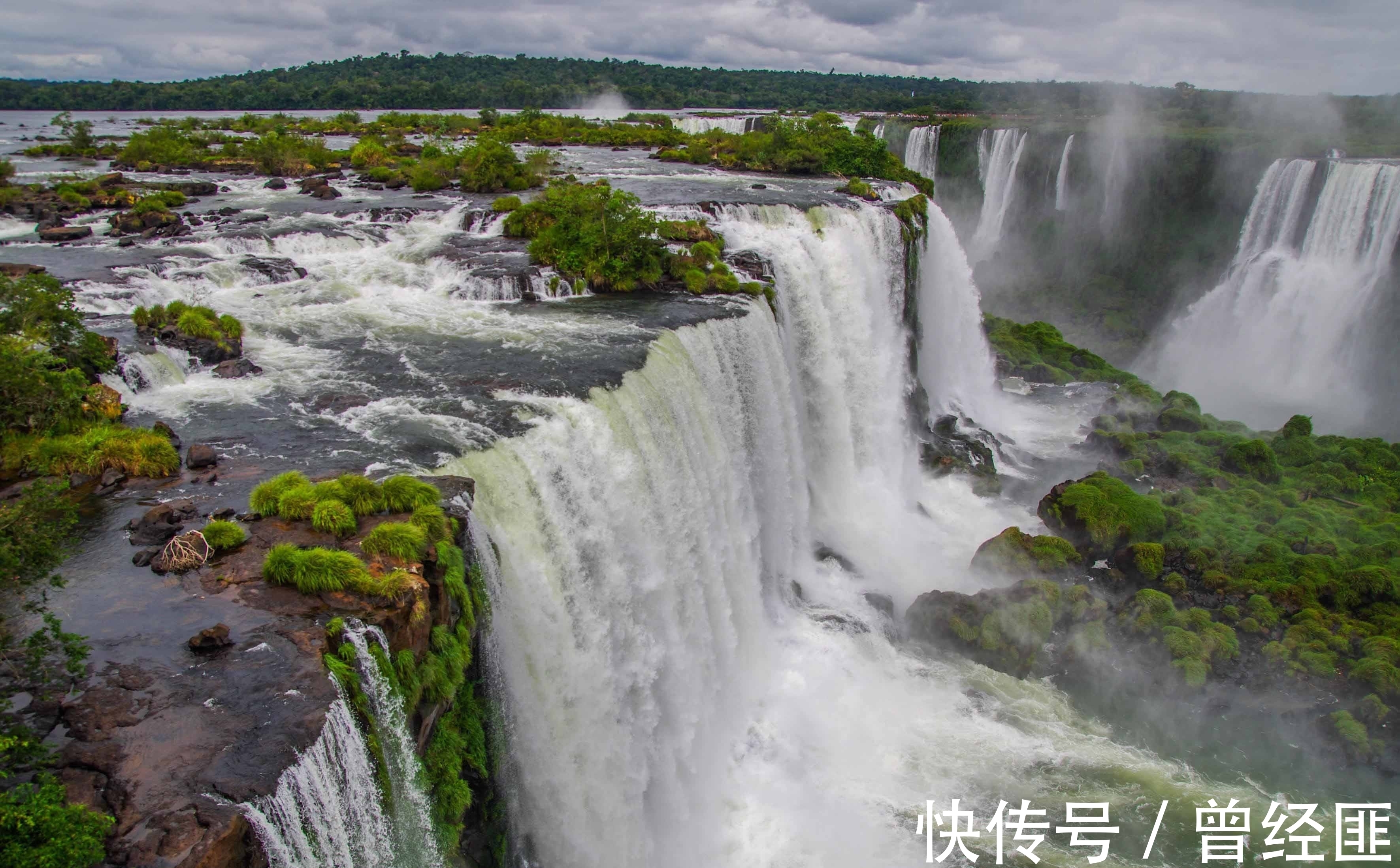 春光乍泄|世界上最宽的瀑布，宽度超4千米，每小时能灌满1.8万个标准泳池