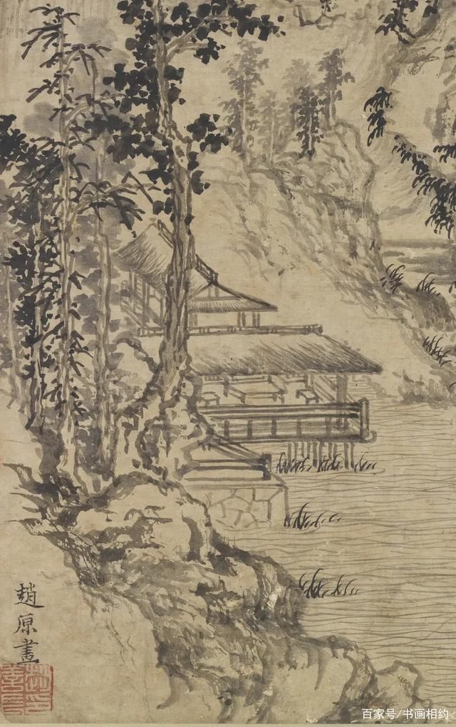 藏图#赏画|赵原《溪亭秋色图》