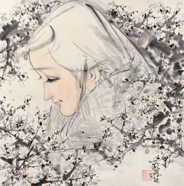 广美教授林墉笔下的女人体国画，俏丽、灵动，勾人魂魄，养眼！