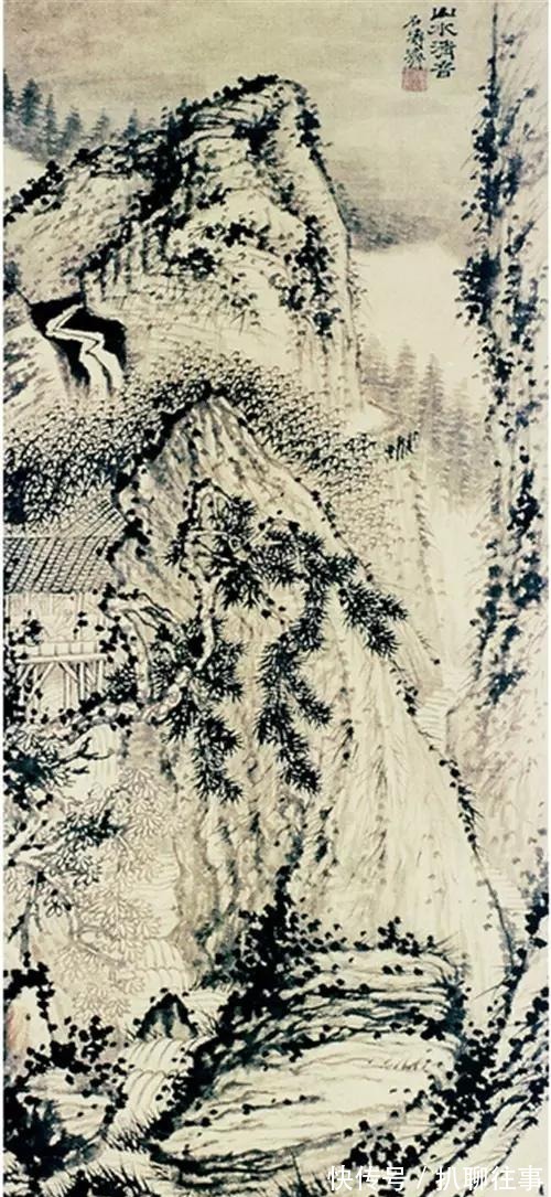 水墨纸本|清初四大画僧笔下的意境山水,不只是养眼