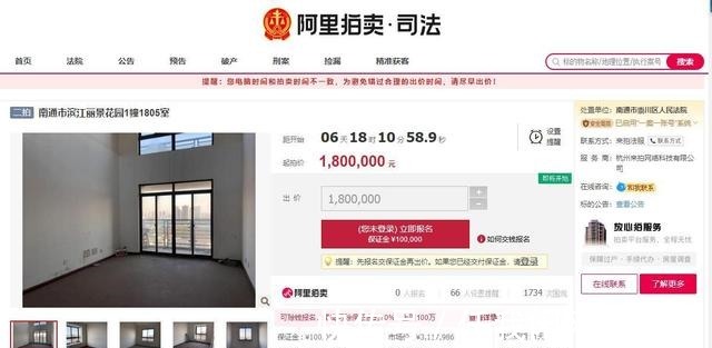 标的|江苏省南通市崇川区一230平房产将拍卖，以180万元起拍