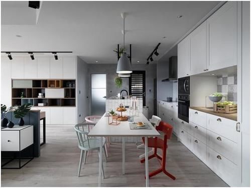 主卧|这套88平小户型北欧风，全开放式就算了，书房竟然在厨房旁边！