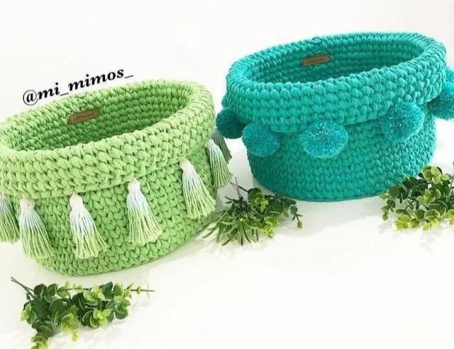 布条这样钩织，快速变收纳筐，放家里不好用吗DIY编织附教程