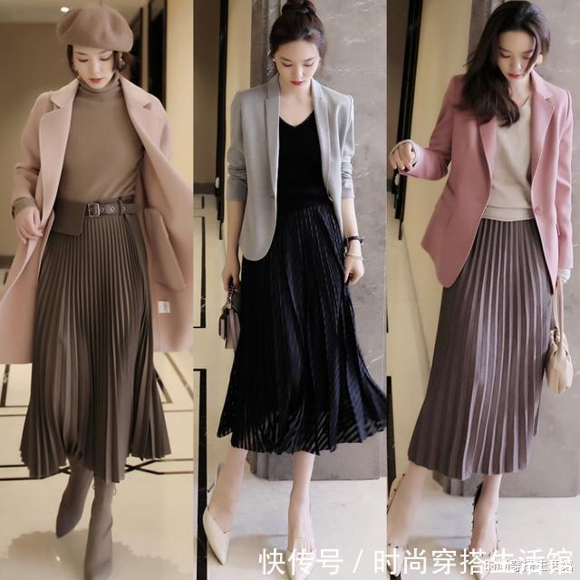 百褶裙|秋末冬初穿搭没灵感?这24套秋冬季搭配示范,照着穿时髦又减龄