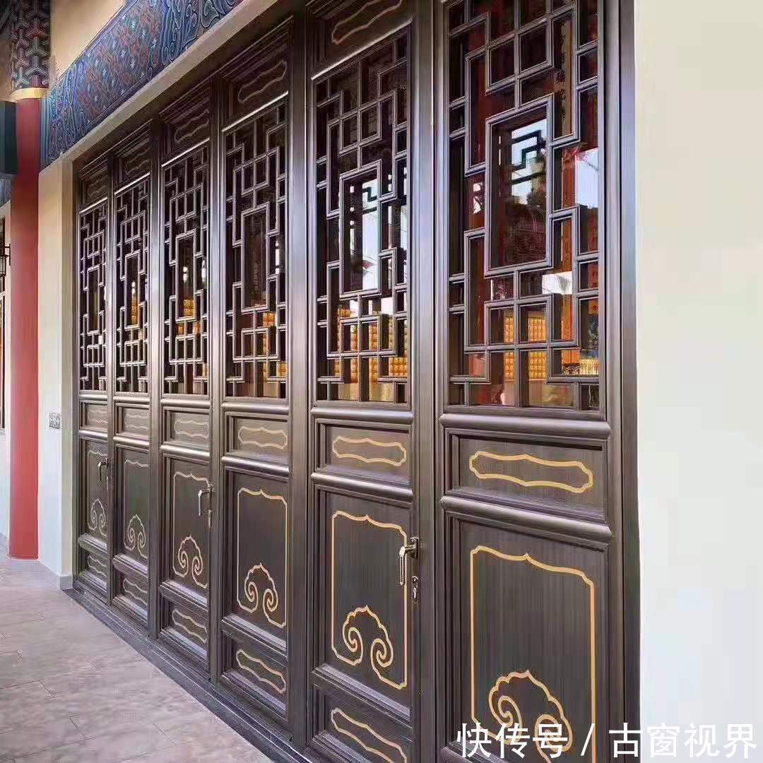 仿古|浙江寺庙仿古门窗,铝制禅意花格「冠墅阳光」
