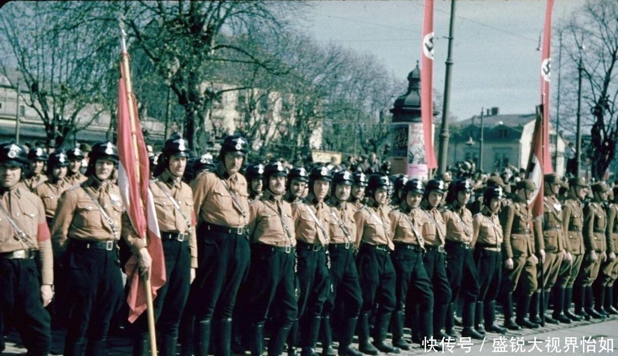 奥地利|纳粹德国吞并奥地利希特勒衣锦还乡维也纳人热烈欢迎