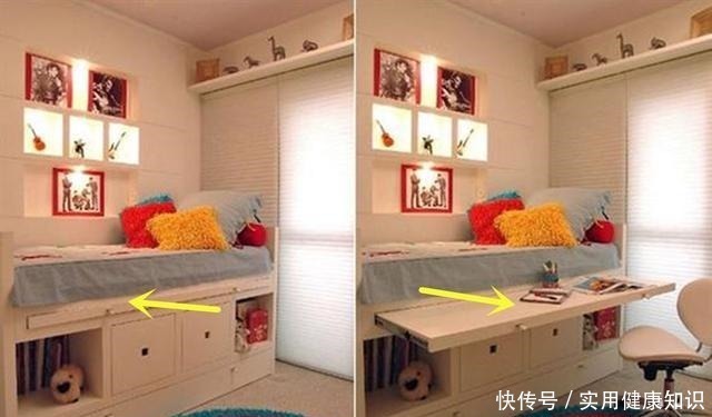 箱体床|卧室2个床头柜直接扔了吧,床边装可抽拉隔板,书桌收纳都齐全了!