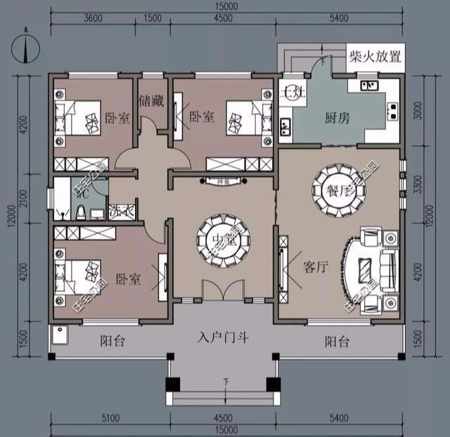 建筑|给农村父母盖养老房,这10套小平层真心不错,神龛堂屋火炕全都有