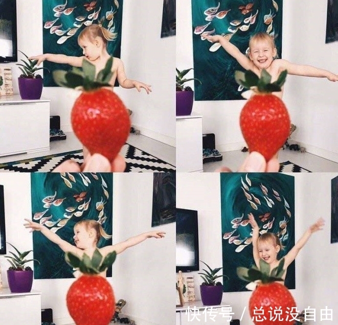 搞笑|超有爱的爸爸妈妈,让女儿把水果和蔬菜当衣裳,拍了一组搞笑照片