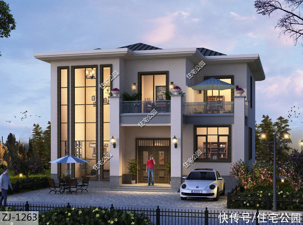 户型|15套挑空客厅户型,专为农村老百姓设计,2021年这样建房面子十足