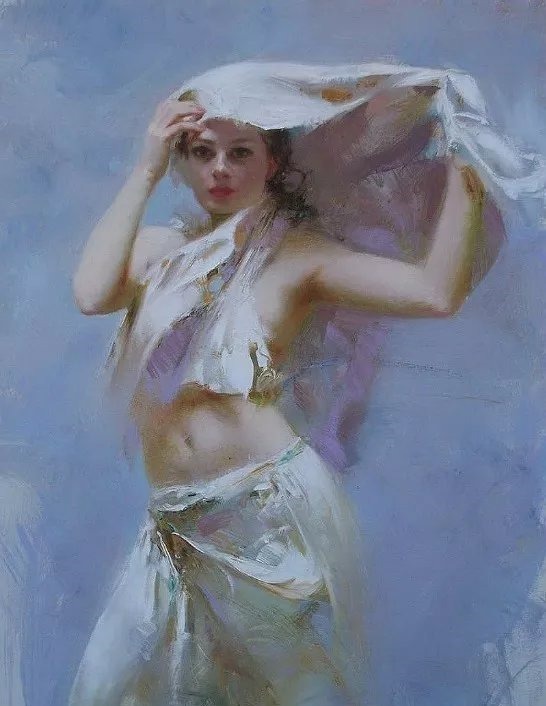 人物#皮诺德埃尼的油画人物，色彩斑斓，动静结合，光彩照人