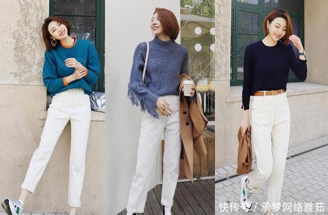 一条白裤子=时髦、优雅+高级,秋冬这么穿搭,温柔优雅
