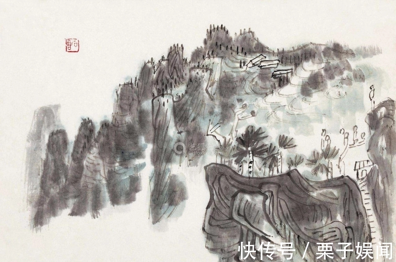 山水画&别人逸笔草草,他却繁笔复墨|陈子庄的山水画