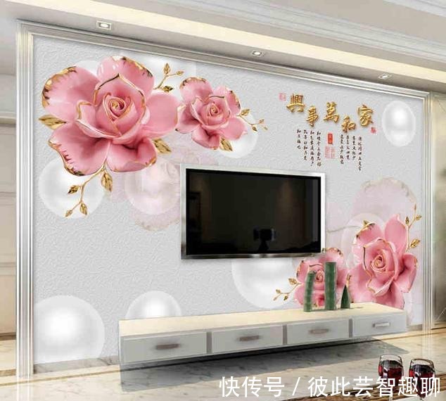 3d|传统电视背景墙已过时,8款精致3D无纺布墙纸,客人见了都说好