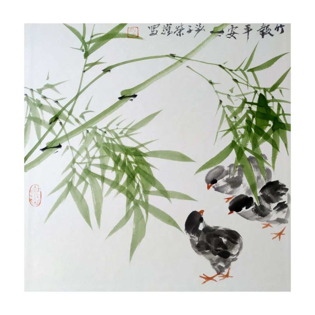 研究员!朱荣耀《壬寅新春,竹报平安》系列小品