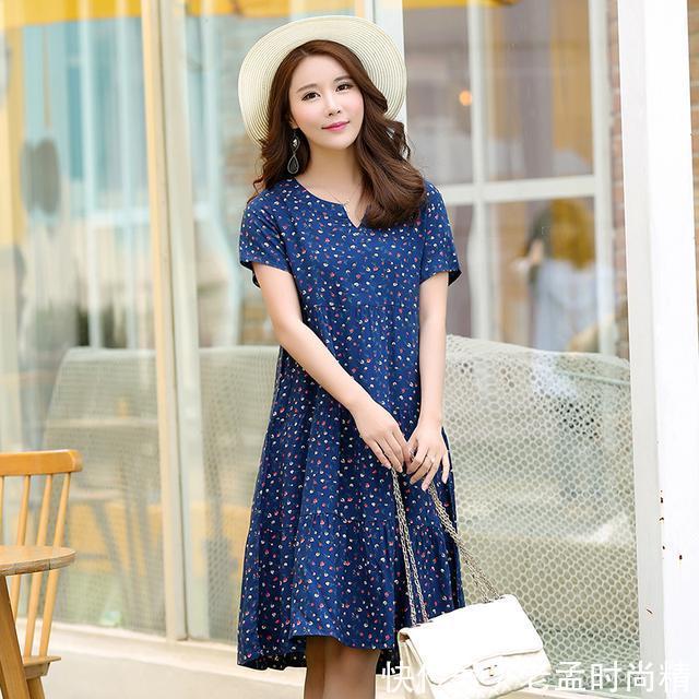 印花|闰六月穿什么都嫌热？不如来一条绵绸连衣裙，意想不到的清凉舒适