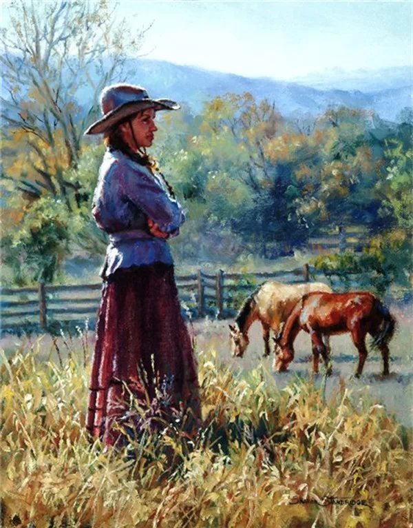 莎朗·斯坦德里奇#美国西牧风情油画 | 莎朗·斯坦德里奇作品欣赏