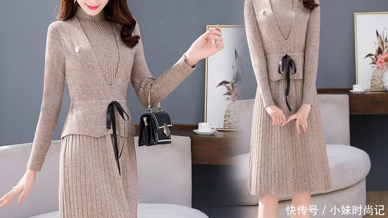 动人心弦|气质针织连衣裙, 视觉显瘦, 让你美得动人心弦