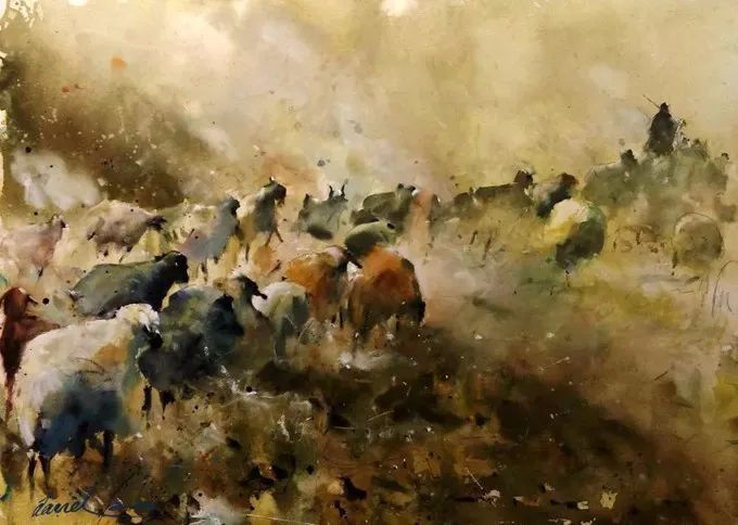 彩色调@极具美感的蓝绿水彩色调,如此画面,令人爱不舍手