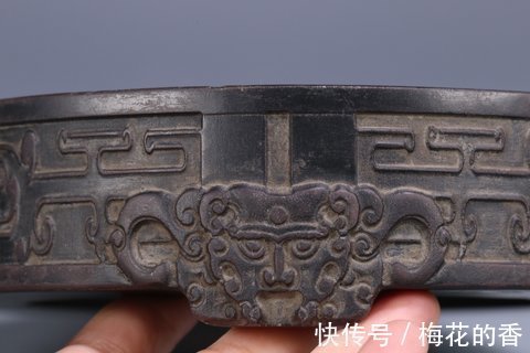 砚台$清 老坑端石太极圆形砚台