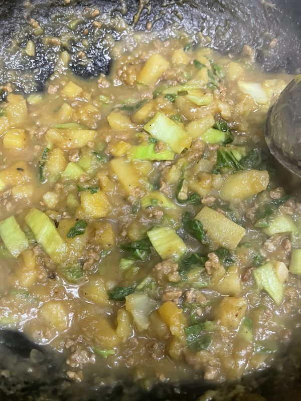 南瓜土豆白菜肉沫