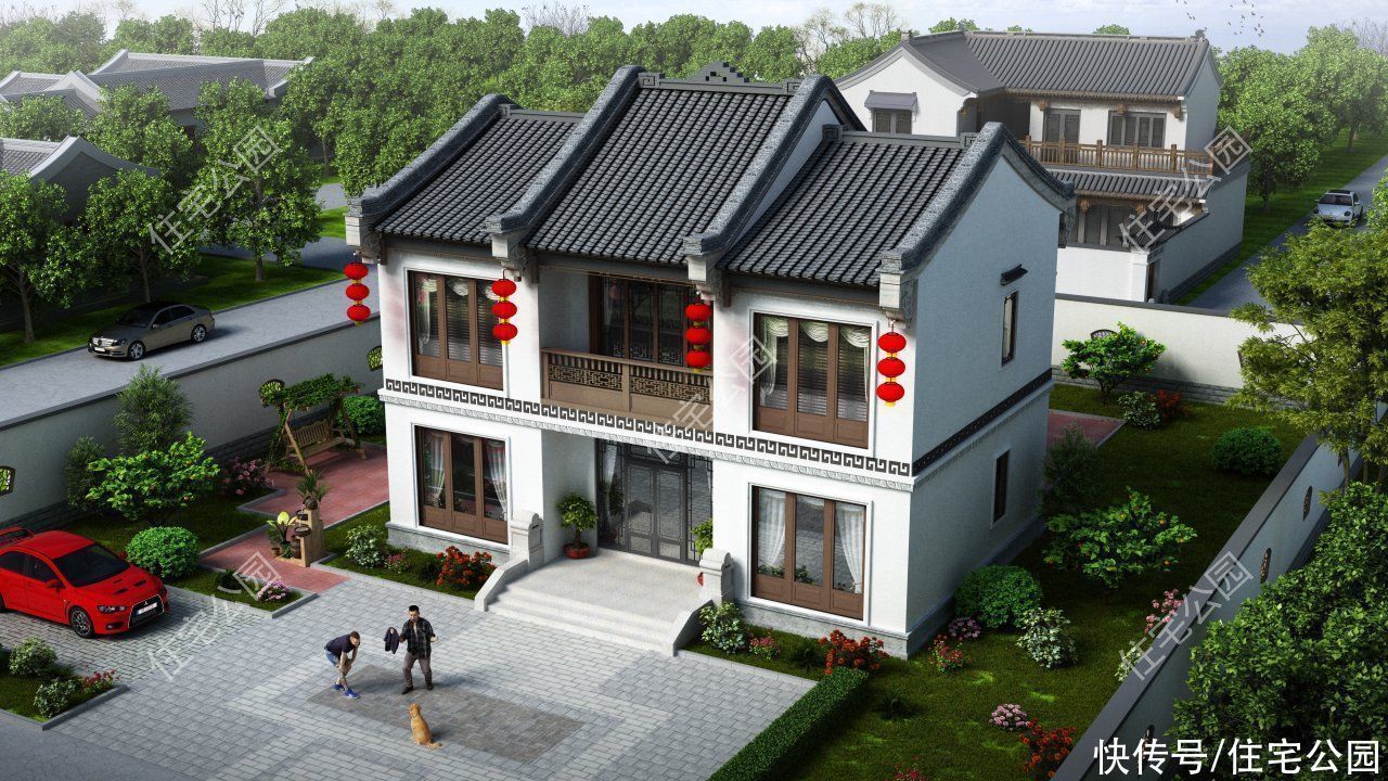 占地尺寸|谁说农村别墅一定要有罗马柱？看看这10套户型，每套颜值都很高