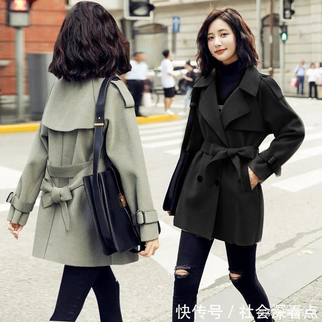 天寒|秋冬后天寒,一件“港风毛呢小风衣”就派上用场了,高雅又吸睛