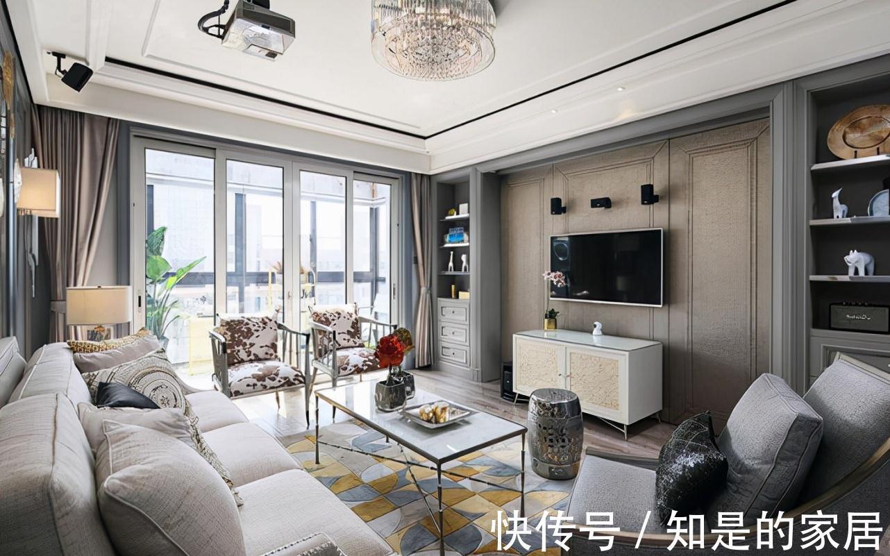 装修|77平轻奢美式二居室,给人一种内敛朦胧的美感