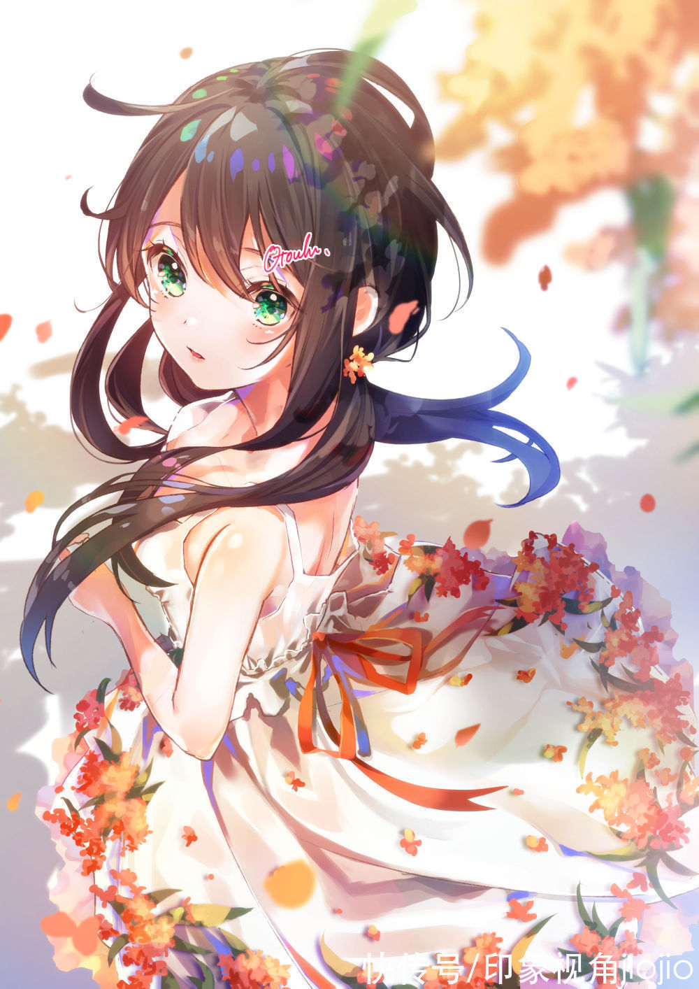 插画作品$甜美风十足的漂亮少女插画,配色梦幻华丽