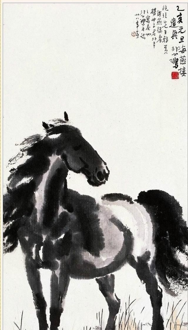 骏马$徐悲鸿3200万的骏马图,被质疑是赝品,缺少油画的韵味感觉