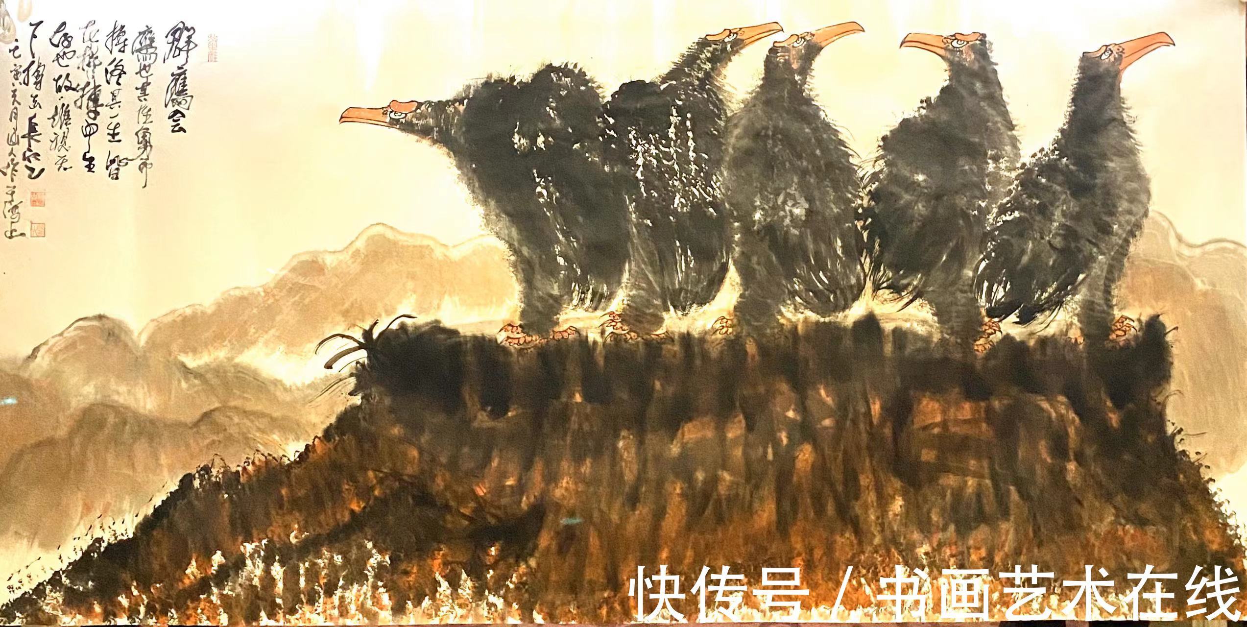 国画&著名国画大家朱祖国,以鹰画而闻名于世,受到众多名家称赞